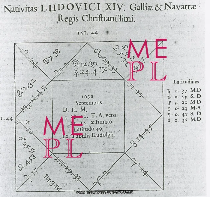 : Horoscope Chart for Louis XIV, 1661 : Horoscope Chart for Louis XIV, 1661
