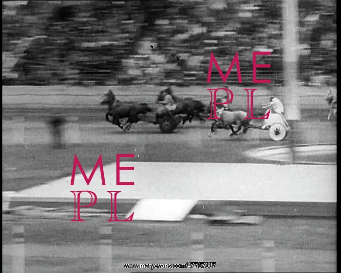 : Three Horse Chariots Racing Around a Circuit : Three Horse Chariots Racing Around a Circuit