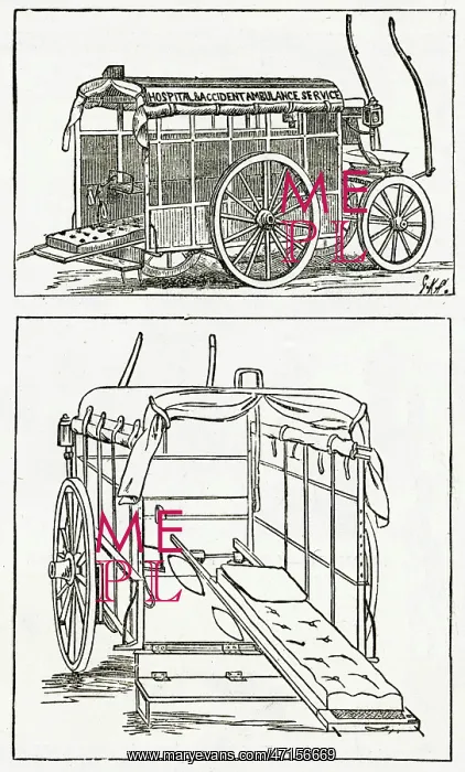 : Horse-drawn ambulance 1882 : Horse-drawn ambulance 1882