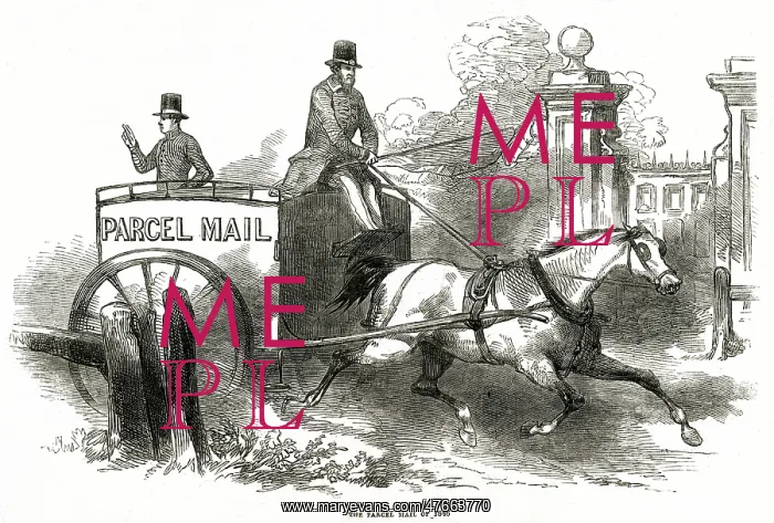 : Horse-drawn parcel mail service 1849 : Horse-drawn parcel mail service 1849