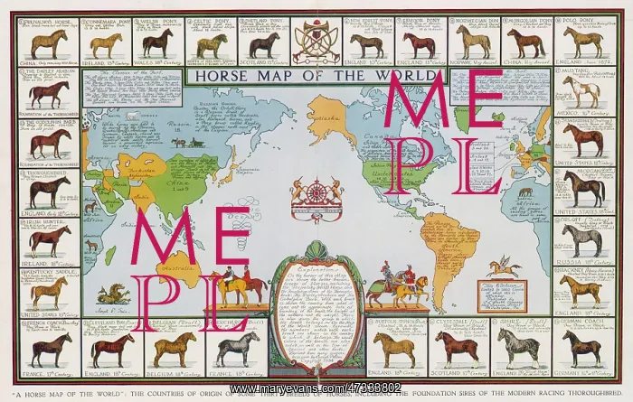 : HORSE MAP OF WORLD 1936