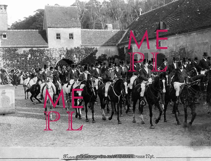 : Horse riding in the Grunewald, around 1900 : Horse riding in the Grunewald, around 1900