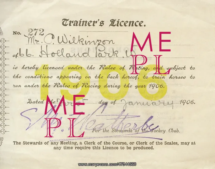 : Horseracing Trainers Licence : Horseracing Trainers Licence