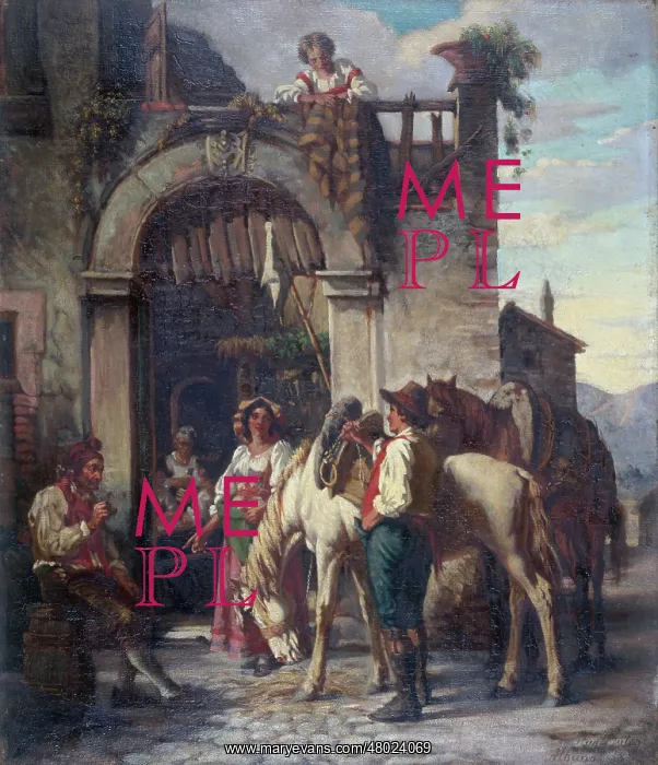 : The horses stopped at the hostel : The horses stopped at the hostel