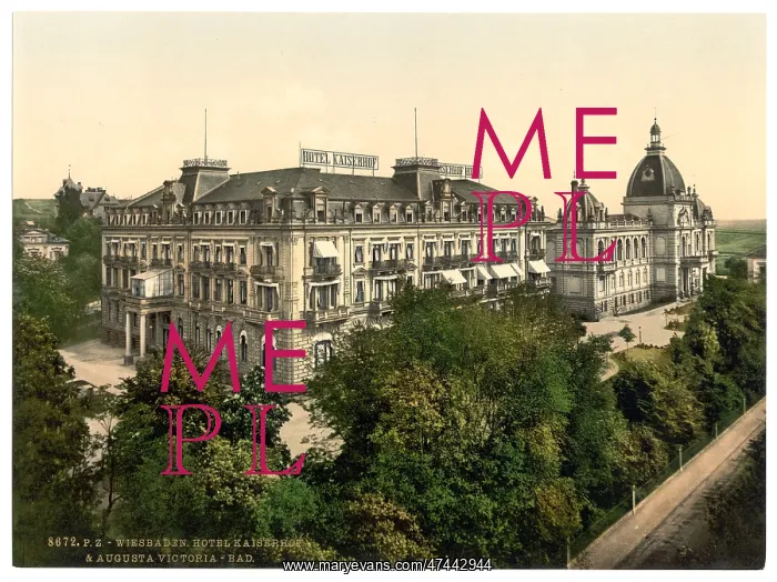: Hotel Kaiserhof and Augusta Victoria Baths, Wiesbaden, Hesse : Hotel Kaiserhof and Augusta Victoria Baths, Wiesbaden, Hesse