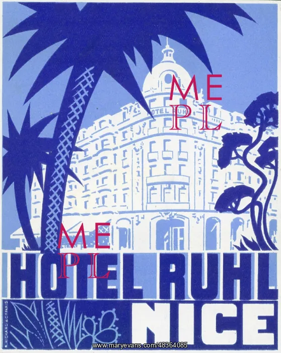  : Hotel Ruhl luggage label