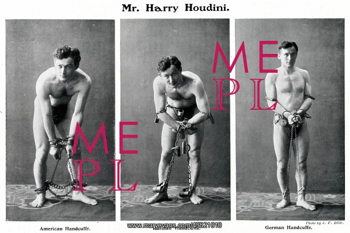 : Houdini in handcuffs 1905 : Houdini in handcuffs 1905