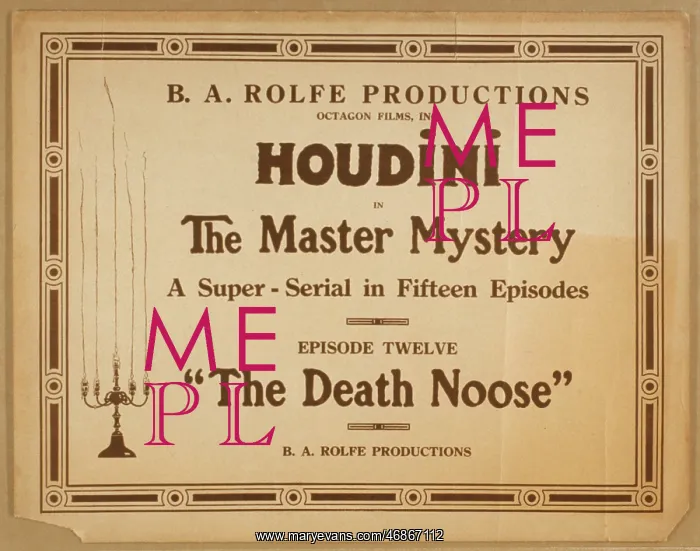 : Houdini in The master mystery a super-serial in fifteen epis : Houdini in The master mystery a super-serial in fifteen epis