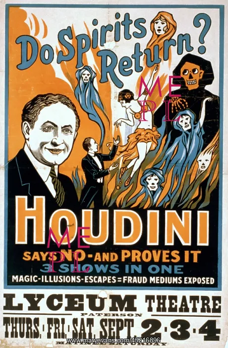 : Houdini, poster art for magic show by Harry ? : Houdini, poster art for magic show by Harry ?
