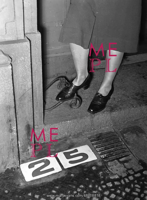 : House number on the ground in Berlin, 1940 : House number on the ground in Berlin, 1940