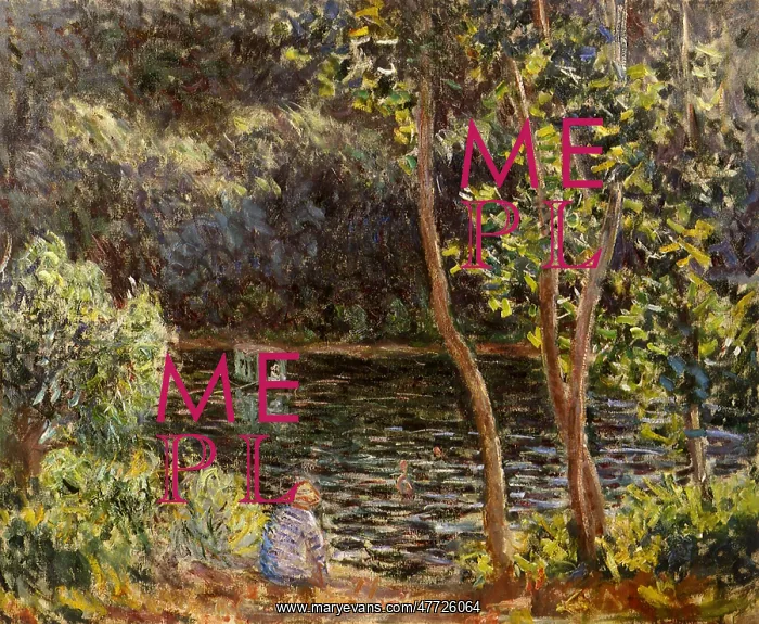  : Houseboat in River, by Monet