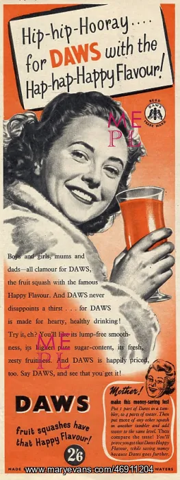 : household hygiene adverts - daws, fruit squash : household hygiene adverts - daws, fruit squash