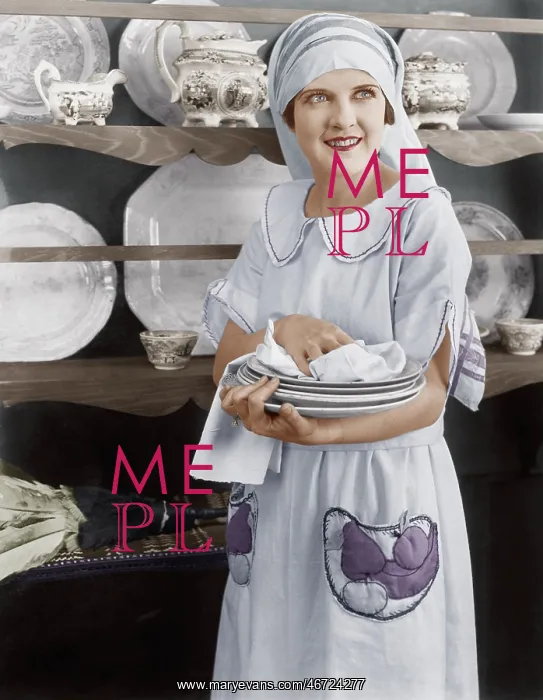 : Housekeeper drying plates : Housekeeper drying plates