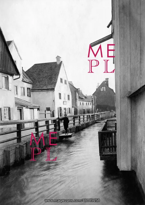 : Houses at the Auer Muehlbach : Houses at the Auer Muehlbach