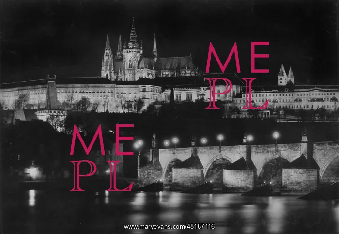 : Hradcany in Prague by Night, 1939 : Hradcany in Prague by Night, 1939