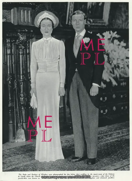 : H.R.H the Duke of Windsor and Mrs Wallis Warfield : H.R.H the Duke of Windsor and Mrs Wallis Warfield