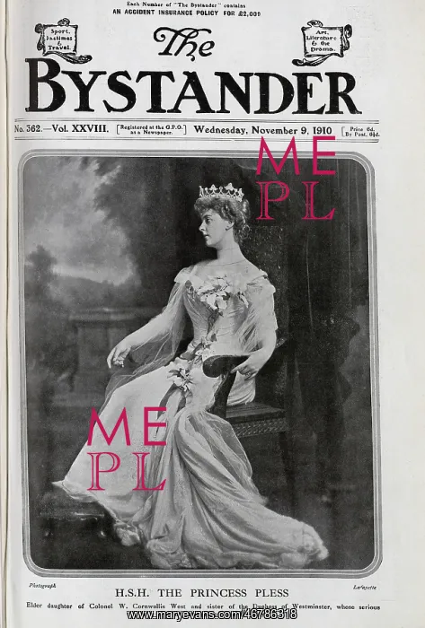 : Hs H The Princess Pless, formal studio portrait : Hs H The Princess Pless, formal studio portrait