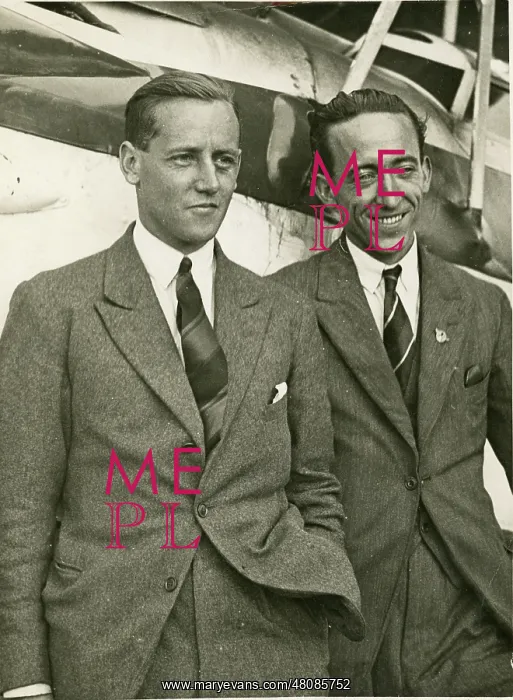 : Hubert Broad, left, and his mechanic, Sid Weedon : Hubert Broad, left, and his mechanic, Sid Weedon