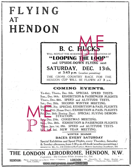 : See Hucks Looping The Loop At Hendon : See Hucks Looping The Loop At Hendon