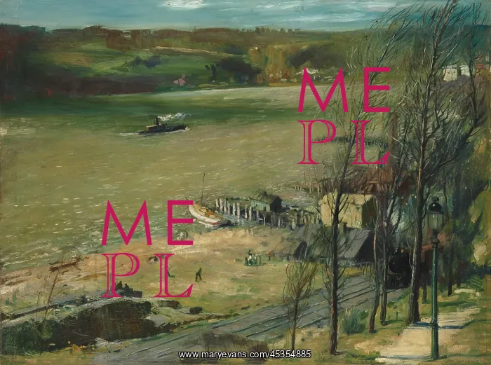 : UP THE HUDSON, by George Bellows, 1908, American : UP THE HUDSON, by George Bellows, 1908, American