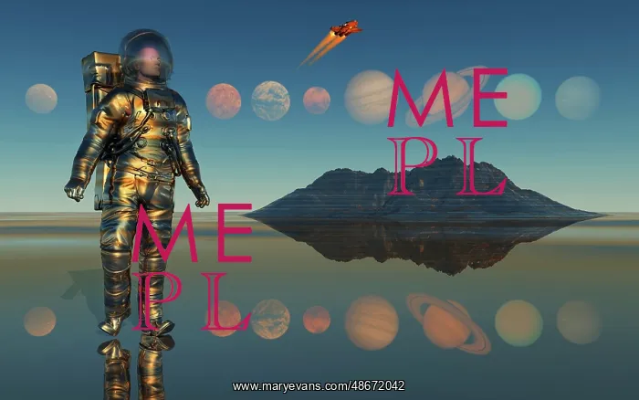  : A human astronaut exploring our solar system of planets