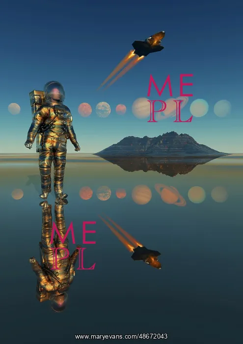  : A human astronaut exploring our solar system of planets