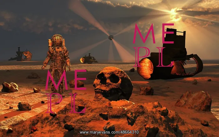  : Human astronauts exploring an alien exoplanet