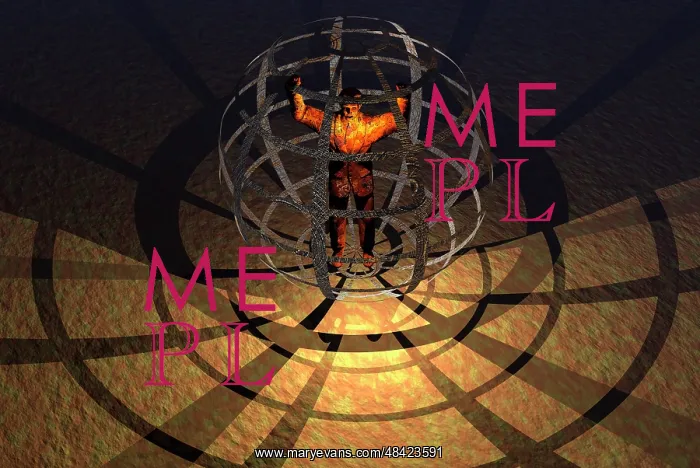 : A human figure trapped in a prison cage : A human figure trapped in a prison cage