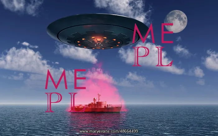 : A human patrol boat having a close encounter with a UFO : A human patrol boat having a close encounter with a UFO