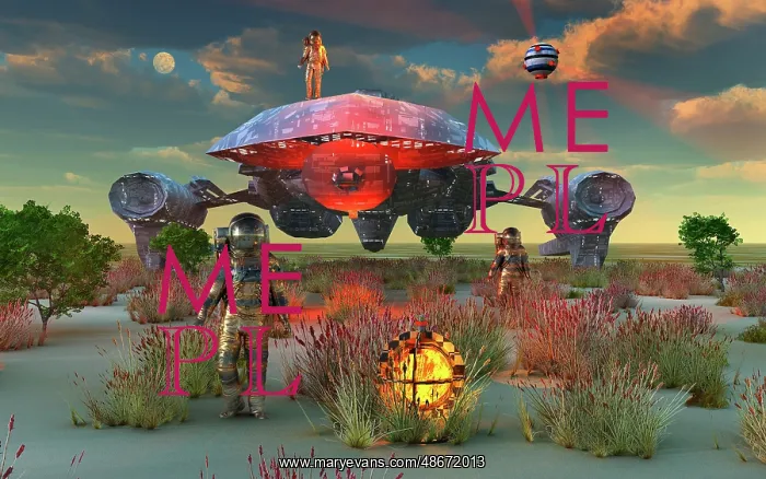  : Humans using advanced spaceship technology to