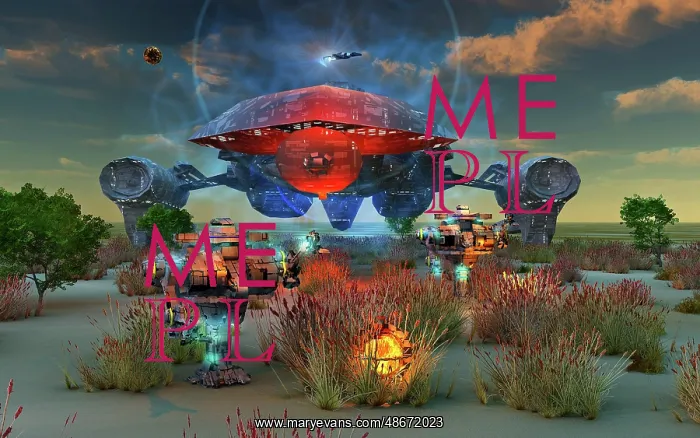 : Humans using advanced spaceship technology to : Humans using advanced spaceship technology to