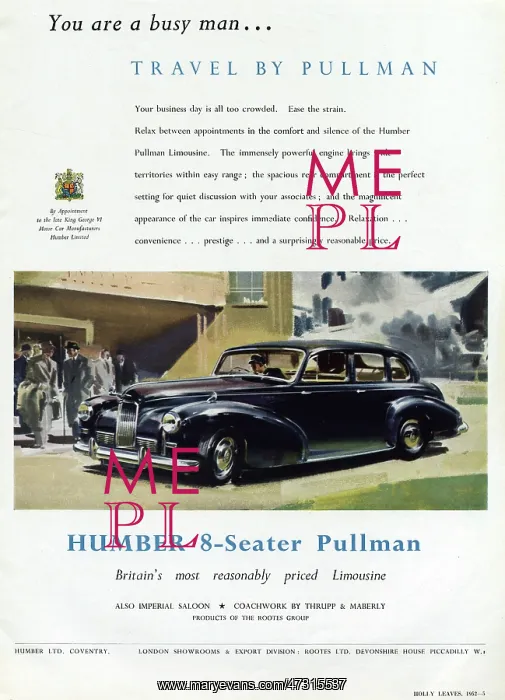 : HUMBER PULLMAN 1952 : HUMBER PULLMAN 1952