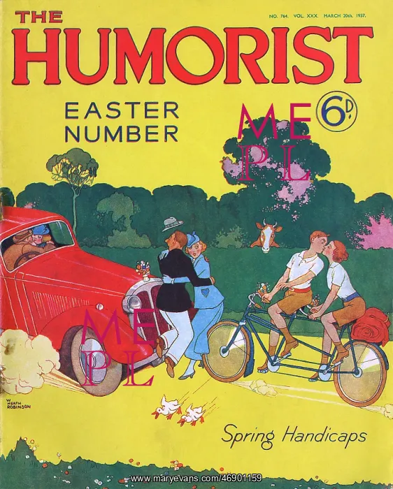 : The Humorist - Easter Number front cover, Heath Robinson : The Humorist - Easter Number front cover, Heath Robinson