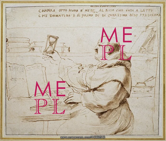 : Humorous Portrait of a Monk : Humorous Portrait of a Monk