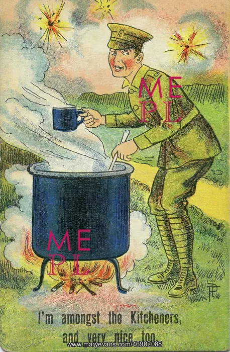: Humorous postcard, soldier on Western Front, WW1 : Humorous postcard, soldier on Western Front, WW1