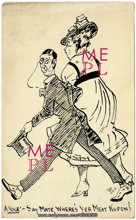 : Humorous WWI postcard drawn by George Ranstead : Humorous WWI postcard drawn by George Ranstead