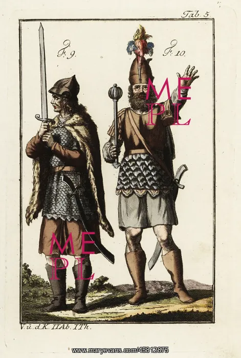 : Hun soldier and herald : Hun soldier and herald