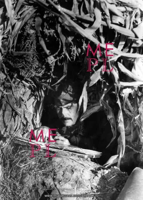 : Hungarian artilleryman in his command post, 1944 : Hungarian artilleryman in his command post, 1944