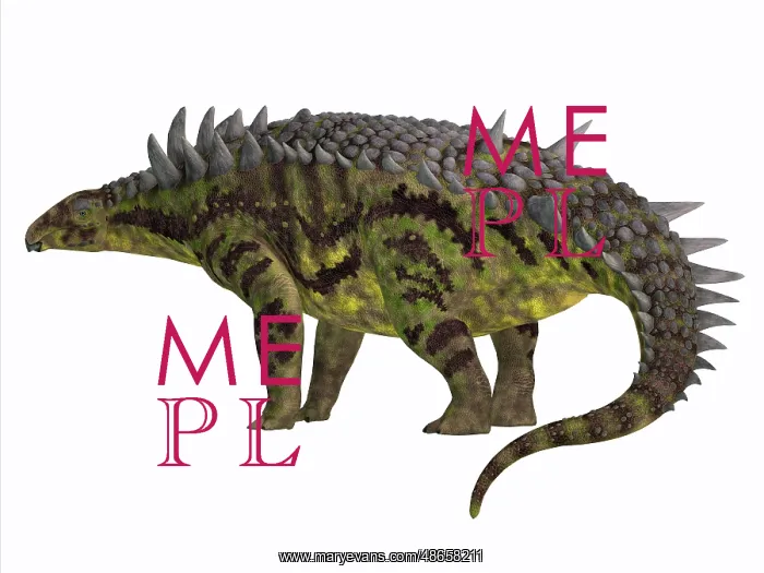 : Hungarosaurus armored dinosaur, side view : Hungarosaurus armored dinosaur, side view