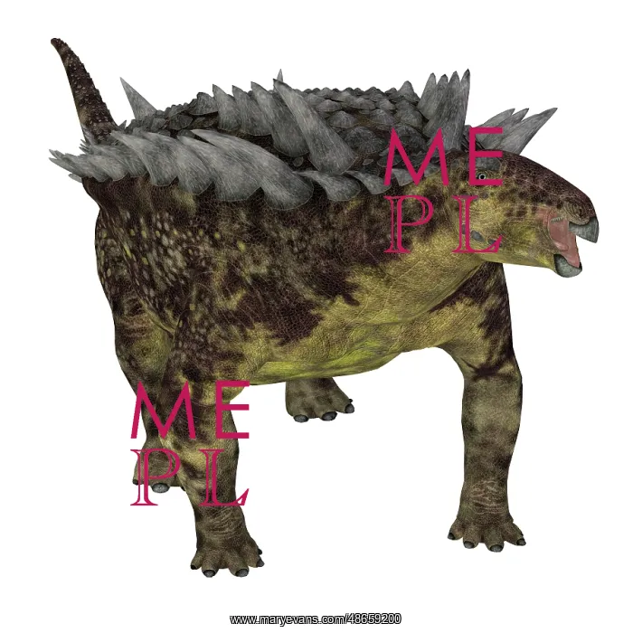 : Hungarosaurus dinosaur, front view on white background : Hungarosaurus dinosaur, front view on white background