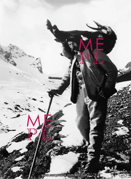 : Hunter at chamois hunting, 1936 : Hunter at chamois hunting, 1936