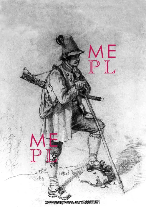 : hunting, hunter from Bavaria or Austria, pencil : hunting, hunter from Bavaria or Austria, pencil