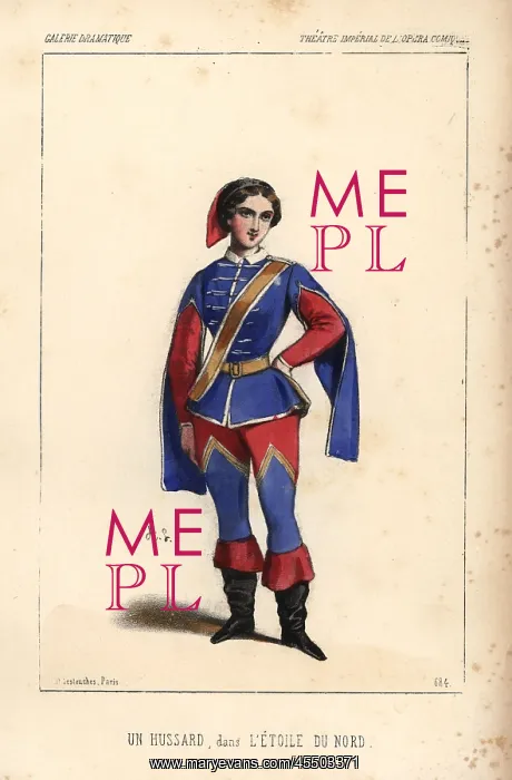 : A hussar in L'Etoile du Nord at the Opera Comique : A hussar in L'Etoile du Nord at the Opera Comique