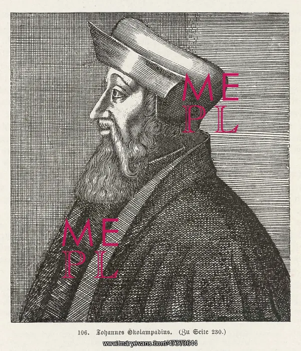 : HUSZGEN. JOHANNES HUSZGEN (Hausschein) (1482 - 1531), known as Oekolampadius : HUSZGEN. JOHANNES HUSZGEN (Hausschein) (1482 - 1531), known as Oekolampadius