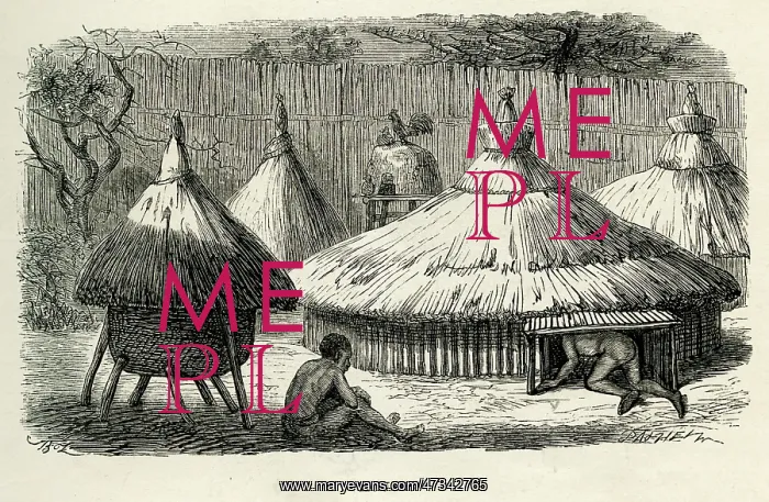 : Huts of Ovambo people : Huts of Ovambo people