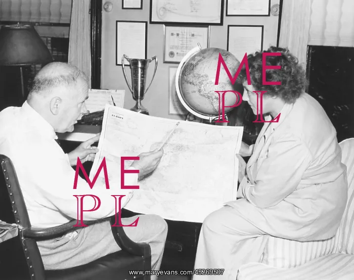 : H.V. Kaltenborn charting his itinerary : H.V. Kaltenborn charting his itinerary