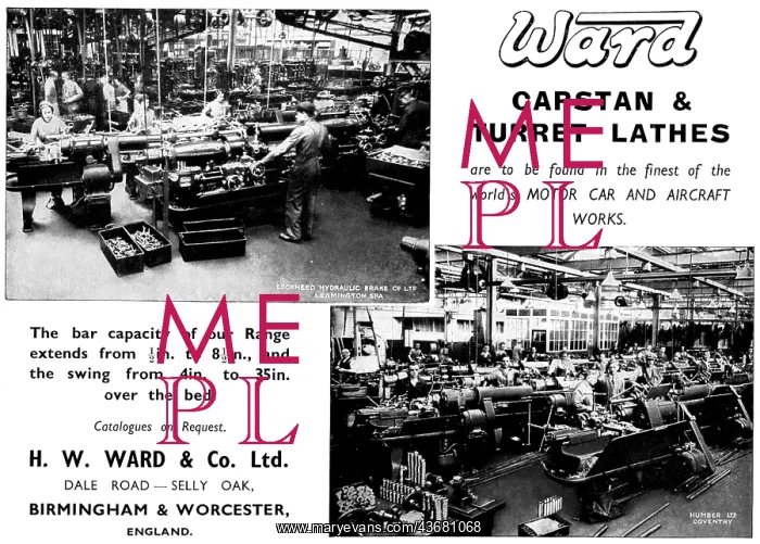  : H.W.Ward Lathes