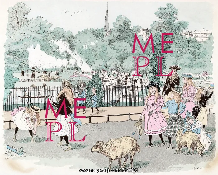  : HYDE PARK. Children at play beside the Serpentine