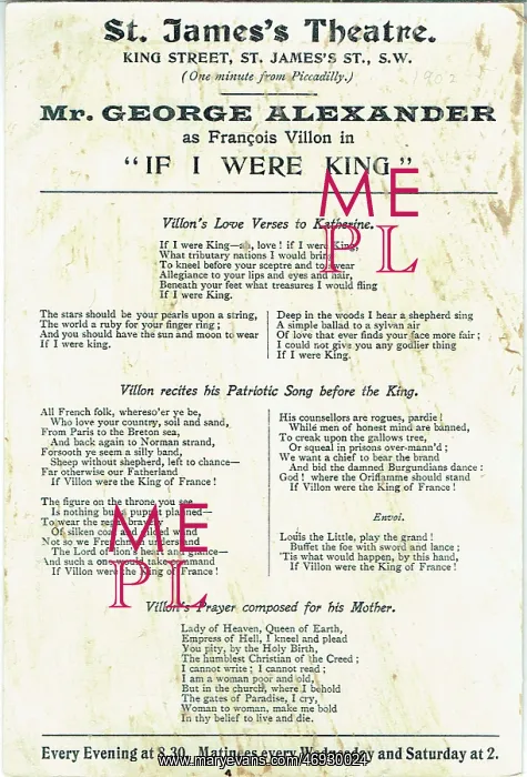 : If I Were King by Justin Huntly McCarthy : If I Were King by Justin Huntly McCarthy
