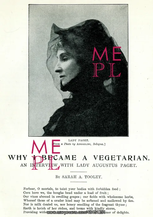 : Why I Became A Vegetarian, Lady Augustus Paget : Why I Became A Vegetarian, Lady Augustus Paget